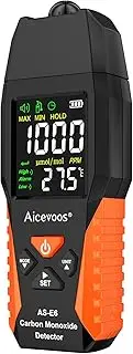 Aicevoos Portable Carbon Monoxide Detector, Carbon Monoxide Meter with Sound and Visual Alarm, 0-1000PPM, CO Alarm, Backlit LCD Display, for Home, Car, Camping and Travel