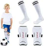 Soccer Shin Guards - Breathable Football Foot Pads Comfortable Shin Guards with Socks | Calf Protector Soccer Equipment, Football Sleeves for Adults, Kids, Boys & Girls