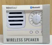 Vivitar Wireless Speaker Target Bullseye Retro Bluetooth Rechargeable CREAM