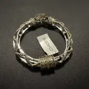 Chico's Ornate Bracelet Gold And Silver Tone Design Gorgeous Magnetic Clasp