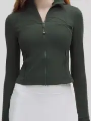 LULULEMON Define Cropped Jacket Nulu Rainforest Green 12 NWT SAME DAY USPS SHIP