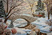 "Winter Scenery" Printed Canvas for Cross Stitch Tapestry Gobelin 14850