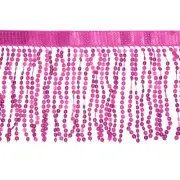 1 Yard 6 Inch Sequins Fringe Trim, Sequins Sparkling Fringe Trim (Rose Red)