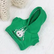 Labubu Baby Clothes 17cm Labubu Cloth Clothes Heartbeat Macaron Vinyl Face Doll Baby Clothes Replacement——style:Cloth hooded sweatshirt (green)