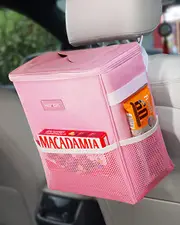 HOTOR Car Trash Can with Lid and Storage Pockets, 100% Leak-Proof Car Organizer, Waterproof Car Garbage Can, Multipurpose Trash Bin for Car 3 Gallons