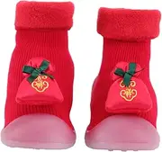 [TOPPERFUN] 1 Pair baby floor shoes spring festival baby shoes Xmas Christmas Baby Non-slip Baby Shoes Baby cute warm boots Infant Cotton Shoes toddler Lining: Cotton lucky bag newborn
