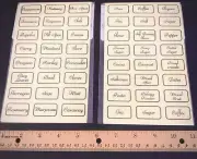 UPSCALE KITCHEN SPICE RACK JAR LABELS CLEAR PRE PRINTED CONTAINER FOOD STICKERS