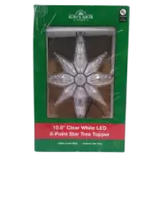 Kurt Adler 10-Light 10-1/2-Inch Clear LED 8-Point Star Treetop DAMAGED PACKAGING