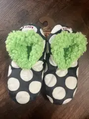Lazy One Fuzzy Feet Slippers Non-Skid. Size L/XL "Polka Dots "
