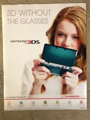 Authentic Nintendo 3DS Console System Video Game Promo Poster 28" x 22" RARE