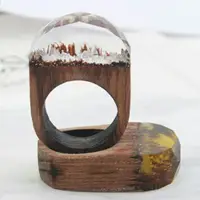 在飛比找蝦皮購物優惠-歐美設計手工樹脂木頭戒指