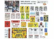 1/35 Future Zombie Apocalypse Signs, Poster, Newspapers (full colour, 2 sheets)