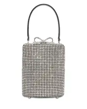 Self-Portrait Silver Tone Crystal Fishnet Bag
