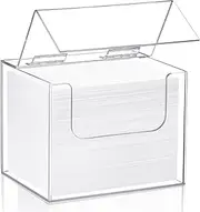 Disposable Face Towel Storage Box Compatible with XL Acrylic Container Wall Mounted Clean Towel Holder for Facial Washcloth Supplies(Clear)