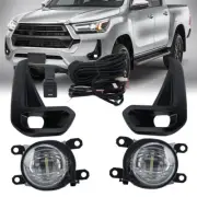 Set LED Fog Light Driving Spot Lamp Wiring Kit For Toyota HILUX REVO 2020-2021