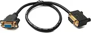 SYSTEM-S D Sub15 Cable 50cm HD VGA 15 Pin Male to Female DB15 Angle Right Angled Adapter