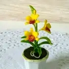 1:6 Yellow Cymbidium Orchid Flower Clay Dollhouse Miniatures Accessories Decor