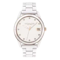 在飛比找蝦皮商城優惠-COACH （公司貨）優雅晶鑽陶瓷腕錶/白/36mm/CO1