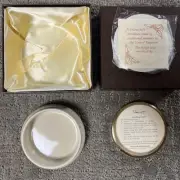 Framework Miniature Needlework Trinket Box Round Cream 3” New UK