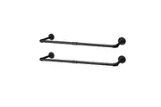 Vibe Geeks Pack of 2 Wall-mounted Iron Industrial Pipe Clothes Rail Rack