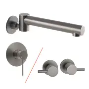 Gun Metal Bathroom Round Swivel Bath Tub Spout Shower Faucet Outlet Filler Tap