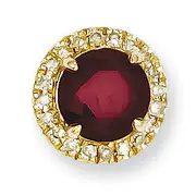14k Diamond and Composite Ruby Pendant