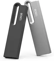 [Aiibe] 128GB Flash Drive 2 Pack Metal USB Drive Thumb Drive with Keychain 128gb Waterproof Jump Drive 128GB USB Flash Drive USB 2.0 Memory Stick Pen Drive Zip Drive (128G, 2 Colors: Black Silver)