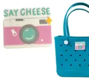 Camera Beach Bag Accessories PVC Rubber Tote Inserts Charms Jumbo Travel 3D