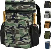 36 Cans Double Deck Cooler Backpack - Waterproof Expandable Lightweight (CAMO)