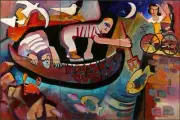 Tile Mural Backsplash Ceramic Cullar Boat Fishing Pop Art WC121