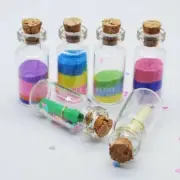 24 x Mini Empty Glass Vial Bottle Cork Lid Craft Storage Glitter Sand Fairy Dust