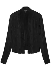 Eileen Fisher Plissé Silk Jacket - Black - M (UK 14-16 / L) M (UK 14-16 / L)