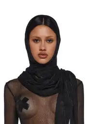 [DARKER WAVS] Tempo Metallic Wrap Scarf - Black