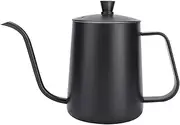 Stainless Steel Gooseneck Pour Over Coffee Kettle Long Narrow Spout Drip Pot Ideal for Home/Outdoors Ergonomically Designed Handle Black 350ml (350ml Teflon Black)