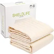 100% Cotton Queen Mattress Pad/Blanket, Also can be Used as Cover by ShieldLife, Cotton Blend Protection Mat for Queen Size Bed, Compatible with TheraMat Heated Mattress Pads, Made in Korea