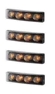 4 pcs 12-24V LED AMBER Cabin Roof Front Corner Sun Visor Lights for Scania R/G