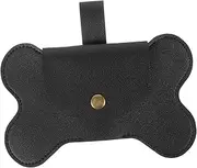 BESPORTBLE Poop Bag Dispenser with Poop Bags Doggy Large Poo Bags Poo Bag Dispenser Dog Poop Bag Holder Small Pet Leash Clip Bag Waste Grooming Dog Bags for Poop Em Scooper Paw Leather Black