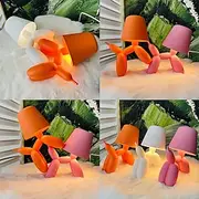 Creative Romantic Colorful Balloon Dog Table Lamp with Touch Switch Three-color Light Support for Dimmable Dimming 2000mAh Storage Battery Sausage Dog Atmosphe