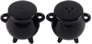 Pacific Giftware Witches Brew Black Ceramic Cauldron Salt and Pepper Set