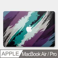 在飛比找PChome24h購物優惠-潑漆風條紋 MacBook Air / Pro 防刮保護殼