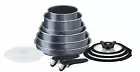 Tefal Ingenio Non-Stick Elegance Cookware Set, 13 Pieces, Black, 2 Handles Pots