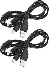 ECSiNG 2PCS 2 in 1 USB Data Charging Cable Charger Compatible with Sony PSP 1000 2000 3000 Console Portable Replacement Data Transfer & Power USB Cable Lead 1.2m