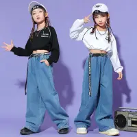 在飛比找蝦皮購物優惠-兒童嘻哈服裝女童爵士街舞服裝兒童節表演服裝