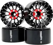 HOBBYSOUL RC 1.9 Beadlock Wheels Adjustable 4 Negative Offsets Rims Wide 31mm Black for 1/10 Crawler Traxxas TRX-4 Tamiay CC01 Axial SCX10 Redcat Gen8, (4-Pack)