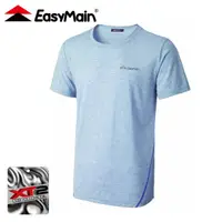 在飛比找松果購物優惠-EasyMain 衣力美 男 抗菌防臭涼爽排和短T恤《藍》T