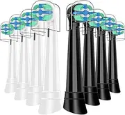 Replacement Toothbrush Heads Compatible with All Electric Toothbrushes, 4-Pack, Black & White, Soft Bristles, Brush Replacement Heads, Vitality