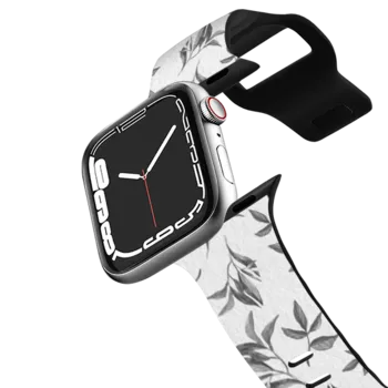 Apple Watch Series 7-9 (41mm) Impact Band Minimalist black white watercolor foliage floral