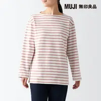 在飛比找momo購物網優惠-【MUJI 無印良品】女有機棉粗織天竺船領長袖T恤(共8色)