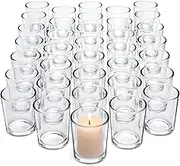 Letine Clear Glass Tealight Candle Holder- Glass Votive Candle Holders Bulk Set of 36 - Clear Candle Holder for Festival Decor/Wedding Propose Parties Holiday and Home Decor