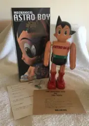 Billikken Shokai ASTRO BOY tin robot Vintage Clockwork Tin Toy with Box Japan